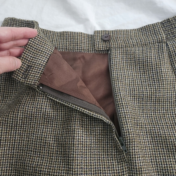 Moda Petite 100% Wool Pencil Skirt, Military Green Brown Tone, Women's Size 6 - Picture 10 of 14